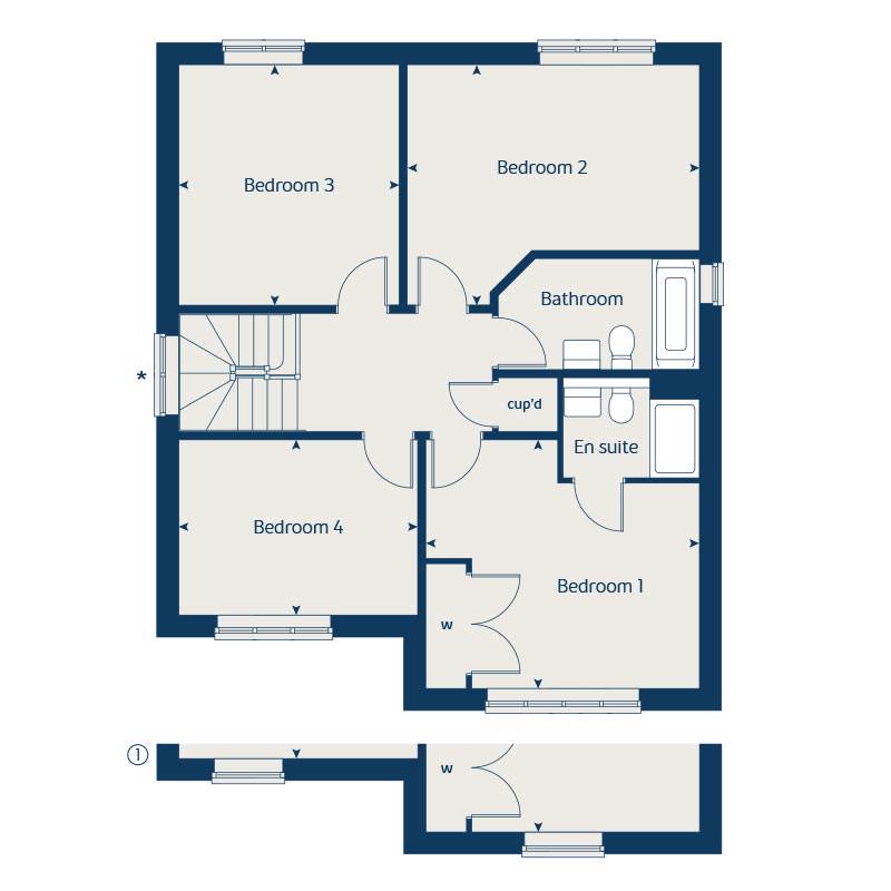 First floor floorplan of The Violet at Whitehouse Park